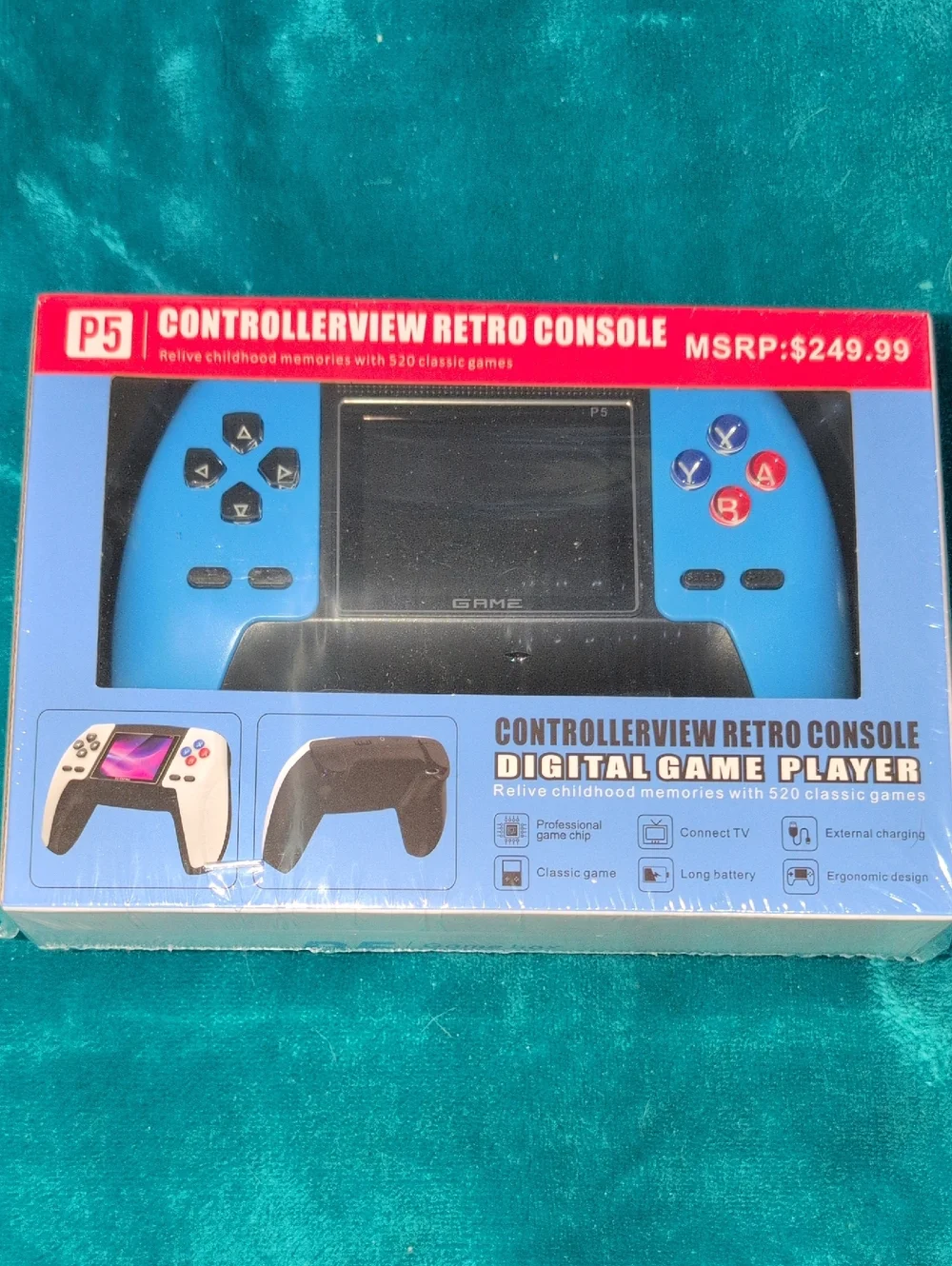 P5 -ControllerView Retro Console Handheld - Blue- New